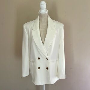 Zara Women’s White Double breast Blazer Jacket Size: S